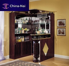 Bar counter PEDROglasslacquered woodL-shaped