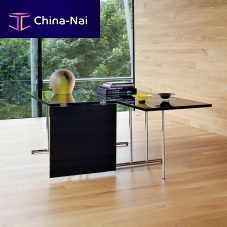 Contemporary dining table Lou Peroulacquered MDFchrome steel baserectangular