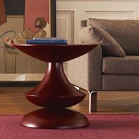 Contemporary pedestal table BIRIGNAO lacquered woodhemlockround