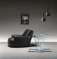 Contemporary pedestal table SIGMYglassglass basehome