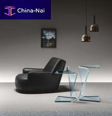 Contemporary pedestal table SIGMYglassglass basehome