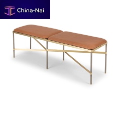 Contemporary bench TWINEironbrasswithout backrest