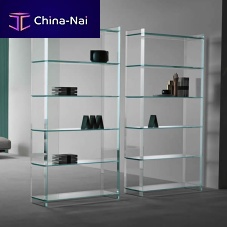 Free-standing bookcase QUILLERcontemporaryglass