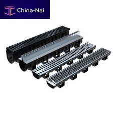 Drainage channel with grating Plasticwith central slotpavedPP