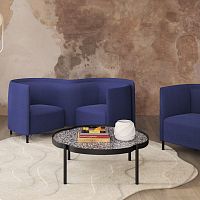 Contemporary coffee table Mallea marblelacquered metal steel baseround