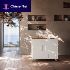 Compact kitchenette MINIKITCHENCorian®woodenwith cooktop