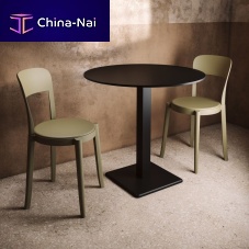 Contemporary bistro table EDGE B/TQRHPLcast iron basepainted metal base