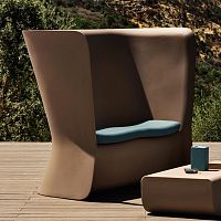 Contemporary club chair NOVAfabricwith removable cushionhigh back