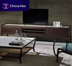 Contemporary TV cabinet FULL TVlowboardplywoodAmerican walnut