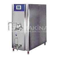 Vertical freezer processfor ice cream production