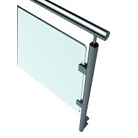Stainless steel railing JR6 V2steelglass panelindoor