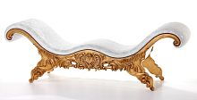 New Baroque design upholstered bench IMPERIO wooden basewhite