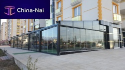 Wall-mounted pergola VPS metalwith sliding canopycommercial