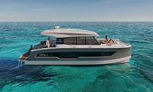 Catamaran express cruiser MY4.Sinboardtwin-enginehard-top