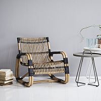 Contemporary armchair CURVE : 7402rattanrattangray