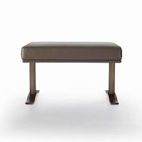 Contemporary upholstered bench HAUSSMANNleathergray