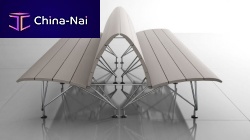 Contemporary bench AIRPORTwoodensteeldouble-sided