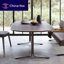 Contemporary conference table MOUNT XXLlaminated woodsolid woodpowder-coated steel base