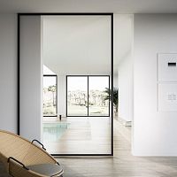Interior door QUADRAaluminumslidingpivoting with offset axis
