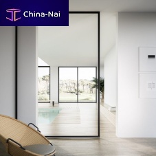 Interior door QUADRAaluminumslidingpivoting with offset axis