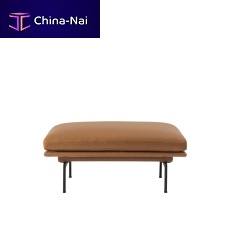 Contemporary pouf OUTLINEfabricleatherrectangular