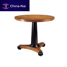 Traditional pedestal table ROYOwood veneerwooden baseround