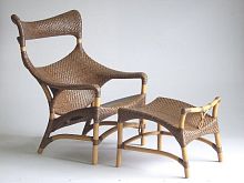 Contemporary armchair CL-261rattanwith footrest