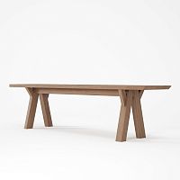 Contemporary bench KI08oakteakwithout backrest