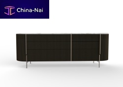 Contemporary chest of drawers KUMI lacquered woodashmetal