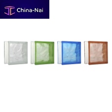 Square glass brick NUVOLA3Dfor facadecolored