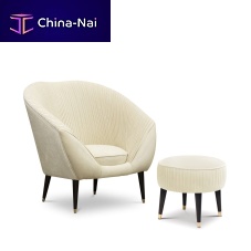 Traditional armchair AUDREYvelvetwith footrestbrown