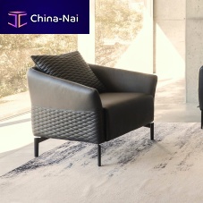 Contemporary armchair MK.1357fabricleatherblack