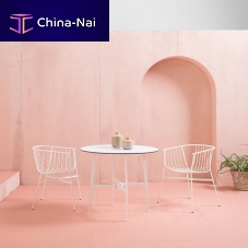 Contemporary table EILEENHPLmarblestainless steel base