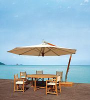 Round parasol COLIBRIside postaluminumwooden