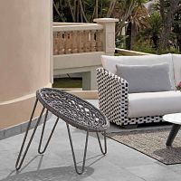 Contemporary fireside chair RIVIERAropelacquered aluminumpolyester
