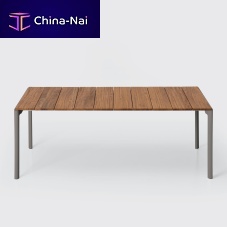 Contemporary table Makiteakglasslaminate