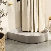 Round shower base AUGUSTO - AVENAabove floorceramicwith one-point drainage