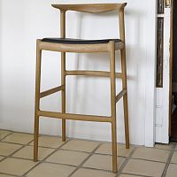Scandinavian design bar chair Bridge indoorleatheroak base