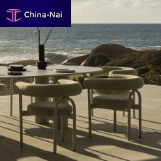 Contemporary dining chair Lucky outdoorfabriclacquered stainless steel base