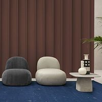 Contemporary fireside chair PAFFOfabricgraywhite