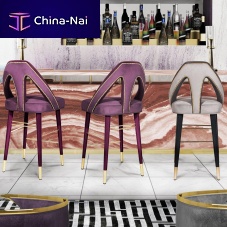 Traditional bar chair CARONindoorvelvetbrass