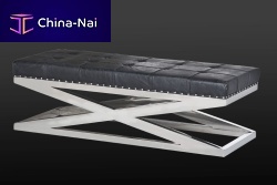 Contemporary upholstered bench POG-SANleatherblack
