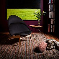 Contemporary armchair pp530fabricsolid woodhigh-back