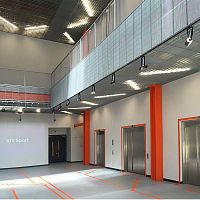 Galvanised steel suspended ceiling STRETTOpanelwiredecorative