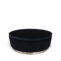 Contemporary ottoman MIAvelvetpolished brassround