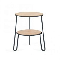 Contemporary pedestal table ANATOLEoakMDFmetal base