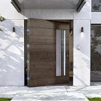 Entry door PIVOTaluminumpivoting with offset axiswithout glazing