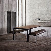 Contemporary bench ABLEfabricleathercast aluminum