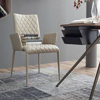 Contemporary chair KOSMOSindoorleathermetal base