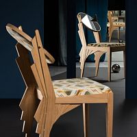 Art Deco chair DCORindoorfabricwooden base